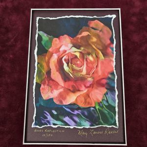 Rosey Reflection Giclée Art Print Rose Flower Mary Louise Ravese Signed Numbered
